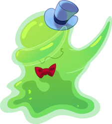 Size: 1200x1336 | Tagged: safe, artist:crystalightrocket, artist:crystalightx, imported from derpibooru, smooze, villains of equestria collab, bowtie, dab, hat, simple background, solo, transparent background