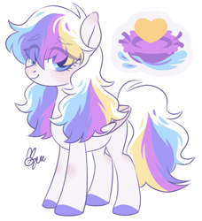 Size: 749x822 | Tagged: safe, artist:polymercorgi, imported from derpibooru, oc, oc only, pegasus, pony, female, mare, offspring, parent:double diamond, parent:princess cadance, simple background, solo, white background