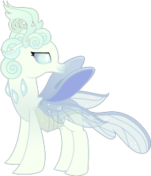 Size: 3585x4170 | Tagged: safe, artist:lincolnbrewsterfan, derpibooru exclusive, imported from derpibooru, oc, oc:snowflake mist, changedling, changeling, .svg available, beautiful, carapace, changedling oc, changedling princess, changeling oc, elegant, female, horn, pale color, princess, requested art, rhinestone, rhinestones, simple background, svg, transparent background, transparent wings, vector, wings