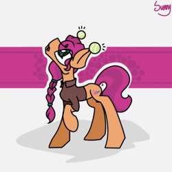 Size: 768x768 | Tagged: safe, artist:twilifnx, imported from derpibooru, sunny starscout, earth pony, pony, ball, g5, solo, tennis ball