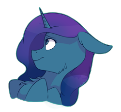 Size: 1221x1125 | Tagged: safe, artist:cookietasticx3, imported from derpibooru, oc, oc only, pony, unicorn, bust, chest fluff, horn, looking up, simple background, solo, transparent background, unicorn oc