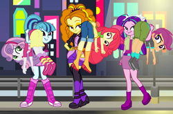 Size: 6280x4133 | Tagged: safe, artist:gmaplay, imported from derpibooru, adagio dazzle, apple bloom, aria blaze, scootaloo, sonata dusk, sweetie belle, equestria girls, absurd resolution, ass, bloom butt, butt, carried, carry, carrying, ots carry, over the shoulder, scootabutt, sweetie butt, the dazzlings