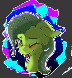 Size: 2960x3210 | Tagged: safe, artist:commpony, imported from derpibooru, oc, oc only, oc:comm pony, earth pony, pony, blushing, green eyes, high res, looking at you, one eye closed, solo, tongue out, wink, winking at you