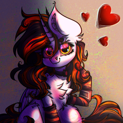 Size: 1500x1500 | Tagged: safe, artist:glotasha, imported from derpibooru, oc, oc only, pony, unicorn, art, chest fluff, clothes, commission, cute, female, illustration, my little pony, pony oc, socks, striped socks