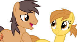 Size: 1743x961 | Tagged: safe, artist:pegasski, imported from derpibooru, oc, oc only, oc:anna autumn, earth pony, pony, base used, duo, earth pony oc, eyelashes, female, hoof on chest, male, mare, simple background, smiling, stallion, transparent background