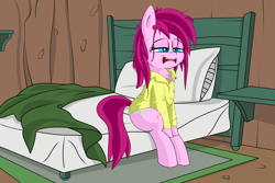 Size: 6000x4000 | Tagged: artist needed, source needed, safe, imported from derpibooru, pinkie pie, earth pony, pony, bed, bugs bunny, clothes, looney tunes, morning ponies, pajamas, pinkamena diane pie, sleepy, waking up
