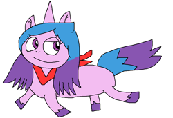 Size: 1020x698 | Tagged: safe, artist:chloedh1001, imported from derpibooru, izzy moonbow, pony, 1000 hours in ms paint, fox tail, g5, looking right, simple background, solo, white background