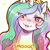 Size: 1159x1159 | Tagged: safe, artist:cold-blooded-twilight, imported from derpibooru, princess celestia, alicorn, pony, blushing, bronybait, bust, crown, cute, dialogue, eye clipping through hair, eye covered by hair, female, front view, full face view, heart, jewelry, looking at you, peytral, png, regalia, simple background, smiling, smiling at you, solo, solo female, sparkles, talking to viewer, yoke