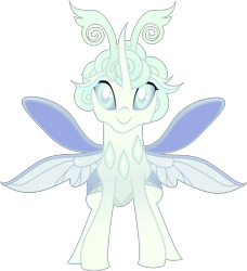 Size: 6789x7433 | Tagged: safe, artist:lincolnbrewsterfan, derpibooru exclusive, imported from derpibooru, oc, oc only, oc:snowflake mist, changedling, changeling, .svg available, absurd resolution, antlers, beautiful, carapace, changedling oc, changedling princess, changeling oc, elegant, female, happy, horn, horns, looking at you, pale color, princess, requested art, rhinestone, rhinestones, simple background, smiling, smiling at you, solo, svg, transparent background, transparent wings, vector, wings