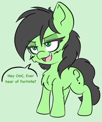 Size: 1536x1835 | Tagged: safe, artist:larrykitty, artist:php156, imported from derpibooru, oc, oc only, oc:filly anon, dialogue, female, filly, fortnite, pure unfiltered evil