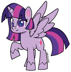 Size: 488x493 | Tagged: safe, artist:catachromatic, imported from derpibooru, twilight sparkle, alicorn, pony, my little pony: pony life, emala jiss challenge, female, g4, g4.5, g4.5 to g4, generation leap, looking at you, lowres, png, pony life, simple background, solo, style challenge, style emulation, transparent background, twilight sparkle (alicorn)