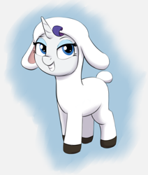 Size: 1388x1636 | Tagged: safe, artist:heretichesh, imported from derpibooru, rarity, pony, sheep, sheep pony, unicorn, my little pony: pony life, spoiler:pony life s02e05, close encounters of the balloon kind, cute, female, g4, g4.5, g4.5 to g4, png, pony life, raribetes, rarisheep, sheep costume, smiling, solo, teeth