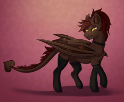 Size: 1105x904 | Tagged: safe, artist:rxsiex3, imported from derpibooru, oc, oc only, oc:whiskey dreams, incubus, incubus pony, pony, clothes, devil tail, horns, socks, solo, tail
