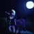 Size: 3000x3000 | Tagged: safe, artist:t72b, imported from derpibooru, moonlight raven, pony, unicorn, bow, clothes, dress, female, gem, high res, mare, moon, moonlight, night, see-through, see-through skirt, skirt, solo, stars