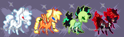 Size: 400x120 | Tagged: safe, artist:lavvythejackalope, imported from derpibooru, oc, oc only, earth pony, pegasus, pony, base used, earth pony oc, pegasus oc, pixel art, wings