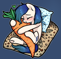 Size: 1183x1148 | Tagged: safe, artist:megabait, imported from derpibooru, oc, earth pony, pony, carrot, female, food, hug, pillow