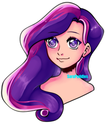 Size: 880x1040 | Tagged: safe, artist:p-uddles, imported from derpibooru, princess cadance, human, bust, female, humanized, portrait, simple background, solo, transparent background