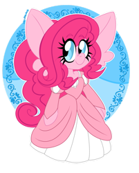 Size: 1280x1595 | Tagged: safe, artist:ladylullabystar, imported from derpibooru, pinkie pie, pony, ariel, bipedal, clothes, cosplay, costume, cute, diapinkes, dress, simple background, solo, the little mermaid, transparent background