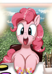 Size: 1024x1449 | Tagged: safe, artist:neoshrek, imported from derpibooru, pinkie pie, earth pony, pony, cute, diapinkes, female, nail art, solo