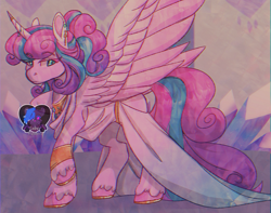 Size: 1941x1527 | Tagged: safe, artist:dark--drawz, imported from derpibooru, princess flurry heart, alicorn, pony, adult, clothes, dress, female, mare, older, older flurry heart, solo, watermark