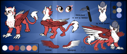 Size: 1280x549 | Tagged: safe, imported from derpibooru, oc, oc:bobbie, griffon, eared griffon, female, griffish isles, mascot, reference sheet