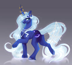 Size: 1280x1154 | Tagged: safe, artist:copshop, imported from derpibooru, oc, oc only, oc:sophie, pony, unicorn, curved horn, female, horn, jewelry, mare, necklace, pearl necklace, solo