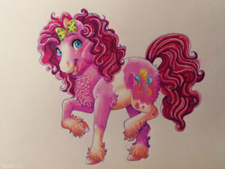 Size: 2048x1536 | Tagged: safe, artist:shadeila, imported from derpibooru, pinkie pie, pony, alternate design, open mouth, ponk, solo, traditional art