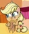 Size: 446x514 | Tagged: safe, imported from derpibooru, screencap, applejack, earth pony, pony, my little pony: pony life, spoiler:pony life s02e10, applejack's hat, cowboy hat, cropped, cute, female, g4.5, hat, hatless, hug, jackabetes, missing accessory, pony life, sitting, solo, teeth, the great cowgirl hat robbery