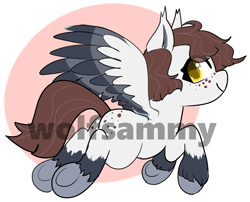Size: 1710x1379 | Tagged: safe, artist:englam, artist:wolfsam, imported from derpibooru, oc, oc only, pegasus, pony, adoptable, adoptable open, auction, character, commission, freckles, link in description, simple background, solo, watermark