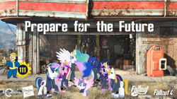 Size: 5360x3008 | Tagged: safe, artist:alandssparkle, artist:andoanimalia, artist:ponygamer2020, artist:sakatagintoki117, imported from derpibooru, prince blueblood, princess cadance, princess celestia, princess flurry heart, princess luna, twilight sparkle, alicorn, dog, pony, unicorn, fallout equestria, absurd resolution, alicorn pentarchy, alicorn tetrarchy, alicorn triarchy, armor, bethesda, brotherhood of steel, clothes, crown, dogmeat, fallout, fallout 4, female, filly, filly flurry heart, group, hasbro, hasbro logo, high res, jewelry, jumpsuit, looking at you, male, mare, nuka cola, older, older flurry heart, pipboy, power armor, prepare for the future, regalia, royal sisters, royalty, siblings, simple background, sisters, smiling, smiling at you, transparent background, twilight sparkle (alicorn), vault 111, vault boy, vault suit, vector, wallpaper, workshop