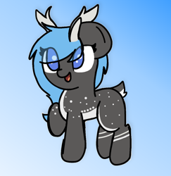 Size: 986x1014 | Tagged: safe, artist:two2sleepy, imported from derpibooru, oc, oc only, oc:nappy, deer, pony, :d, solo