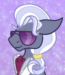 Size: 1766x2048 | Tagged: safe, artist:orky, imported from derpibooru, hoity toity, earth pony, pony, bedroom eyes, eyes half closed, lidded eyes, male, smiling, solo, sparkles, stallion, sunglasses