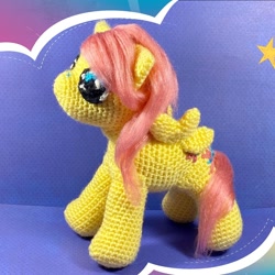 Size: 1080x1080 | Tagged: safe, imported from derpibooru, fluttershy, pegasus, pony, amigurumi, crochet, instagram, irl, official, photo, plushie, solo