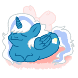 Size: 500x500 | Tagged: safe, artist:hilowpeoples, imported from derpibooru, oc, oc:fleurbelle, alicorn, acting like a cat, alicorn oc, behaving like a cat, bow, catloaf, female, hair bow, horn, mare, ponyloaf, simple background, transparent background, wings