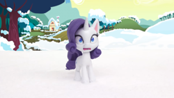 Size: 1920x1080 | Tagged: safe, imported from derpibooru, screencap, rarity, pony, unicorn, my little pony: stop motion short, snow pony contest (short), snowball fight (short), female, g4.5, pony life, shocked, snow, solo, stop motion