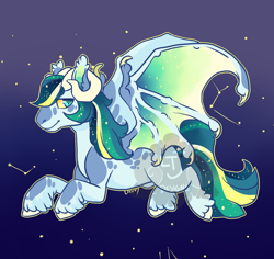 Size: 900x850 | Tagged: safe, artist:lavvythejackalope, imported from derpibooru, oc, oc only, bat pony, pony, bat pony oc, bat wings, colored wings, constellation, gradient wings, male, sparkly wings, stallion, stars, unshorn fetlocks, wings