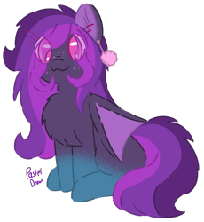 Size: 1475x1606 | Tagged: safe, artist:pasteldraws, imported from derpibooru, bat pony, pony, cute, fluffy, freckles, redesign, simple background, solo, transparent background