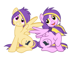 Size: 2683x2236 | Tagged: safe, artist:gitzomailru, imported from derpibooru, oc, oc:palace, oc:trinity, pegasus, pony, high res, mascot, ponirebrik, simple background, transparent background