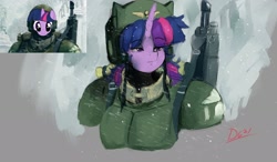 Size: 2368x1385 | Tagged: safe, artist:thelunarmoon, imported from derpibooru, twilight sparkle, anthro, cadian shock troops, imperial guard, snow, warhammer (game), warhammer 40k