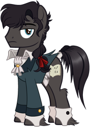 Size: 1281x1805 | Tagged: safe, artist:fibonaccis, imported from derpibooru, oc, oc only, oc:remington, earth pony, pony, base used, clothes, male, simple background, solo, stallion, tail wrap, transparent background