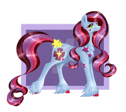 Size: 1280x1138 | Tagged: safe, artist:naezithania, imported from derpibooru, oc, oc only, oc:glitter trail, earth pony, pony, deviantart watermark, female, mare, obtrusive watermark, solo, watermark