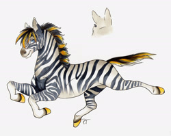 Size: 2355x1878 | Tagged: safe, artist:shironiki, imported from derpibooru, oc, oc only, pony, zebra, deviantart watermark, looking back, obtrusive watermark, sheet, solo, watermark, zebra oc