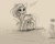 Size: 3972x3184 | Tagged: safe, artist:miokomata, imported from derpibooru, fluttershy, oc, oc:dazzling talents, alicorn, bird, owl, pegasus, pony, cute, duo, female, filly, fluttermom, freckles, freckleshy, grayscale, high res, mare, monochrome, ocbetes, shyabetes, sketch
