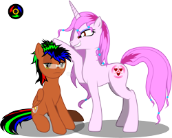 Size: 3311x2666 | Tagged: safe, artist:kyoshyu, imported from derpibooru, oc, oc only, oc:bucolique, oc:coeur d'étoile, alicorn, pegasus, pony, female, high res, male, mare, simple background, stallion, transparent background, vector