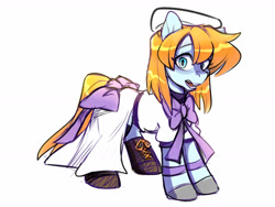 Size: 1600x1200 | Tagged: safe, artist:noupie, imported from derpibooru, pony, clothes, higurashi no naku koro ni, looking at you, ponified, rena ryuugu, simple background, solo, white background