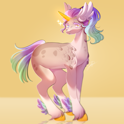 Size: 1500x1500 | Tagged: safe, artist:birdbiscuits, imported from derpibooru, oc, oc only, pony, unicorn, feathered fetlocks, female, mare, solo