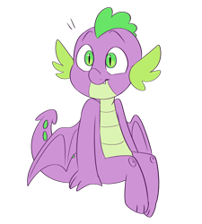 Size: 1280x1422 | Tagged: safe, artist:serfuzzypushover, imported from derpibooru, spike, dragon, cute, male, simple background, sitting, smiling, solo, spikabetes, transparent background, winged spike, wings