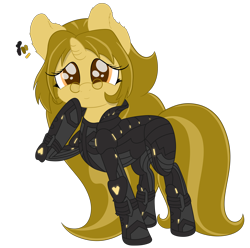 Size: 3984x3948 | Tagged: safe, artist:beigedraws, imported from derpibooru, oc, oc only, oc:beige, pony, unicorn, bodysuit, clothes, elite dangerous, glasses, high res, hoof on chin, remlok suit, solo