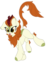 Size: 2990x4065 | Tagged: safe, artist:beigedraws, imported from derpibooru, autumn blaze, kirin, awwtumn blaze, cute, female, high res, quadrupedal, simple background, solo, transparent background