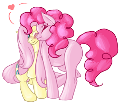 Size: 2500x2196 | Tagged: safe, artist:da_space_kase, artist:k_zanuels, artist:katsaka, artist:spacekase, imported from derpibooru, fluttershy, pinkie pie, earth pony, pegasus, blushing, fanart, female, flutterpie, high res, kissing, lesbian, lesbian fluttershy, lesbian pie, my little pony, shipping